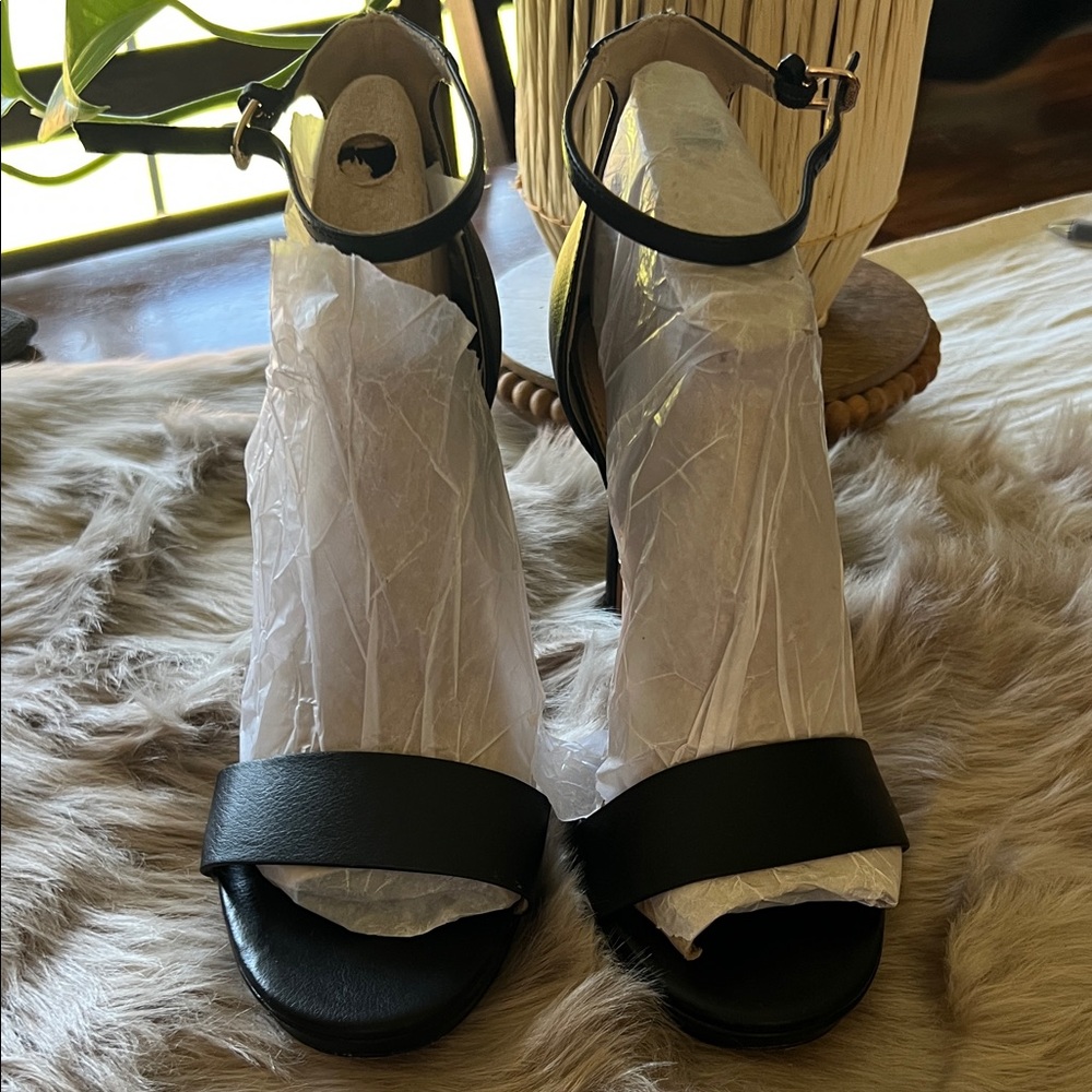 Michael Shannon Black Ankle Strap Heels